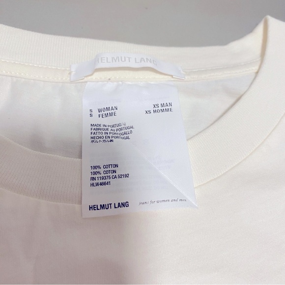 NWOT Helmut Lang Cotton Logo Tee in Ivory - Women’s Size S/Men’s Size XS - Picture 12 of 14